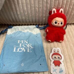 “X”Pin For Love Series (L-Z) Red Labubu.New.Box opened to verify.